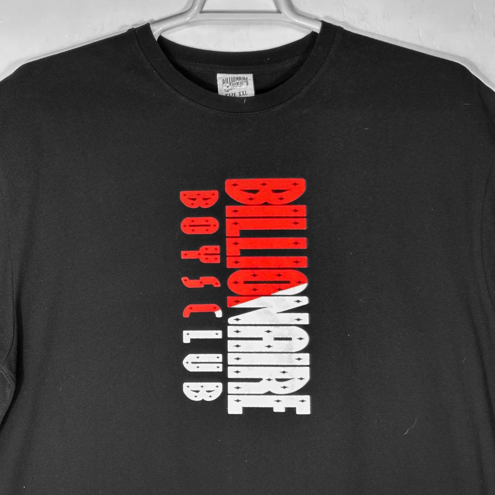 Billionaire Boys Club Mens XXL Black Vertical Graphic Logo T-Shirt Cotton Tee